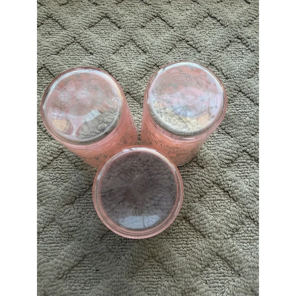 Midcentury Anchor Hocking Chantilly Pink Glasses Tumblers Set 3